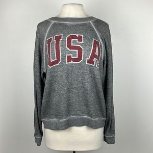 Wild fox, Women’s gray “USA” crew neck, size XS